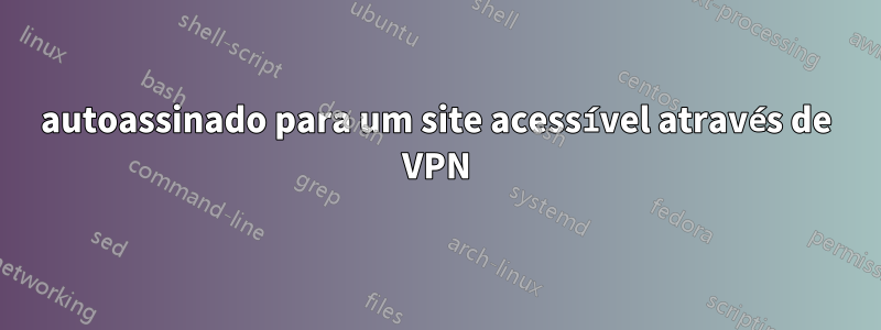 autoassinado para um site acessível através de VPN