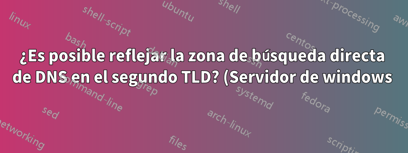 ¿Es posible reflejar la zona de búsqueda directa de DNS en el segundo TLD? (Servidor de windows)