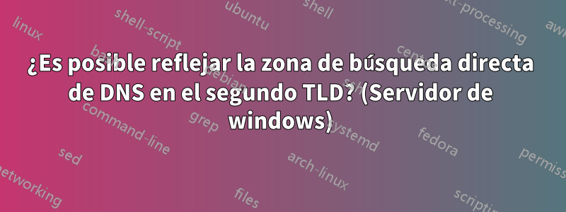 ¿Es posible reflejar la zona de búsqueda directa de DNS en el segundo TLD? (Servidor de windows)