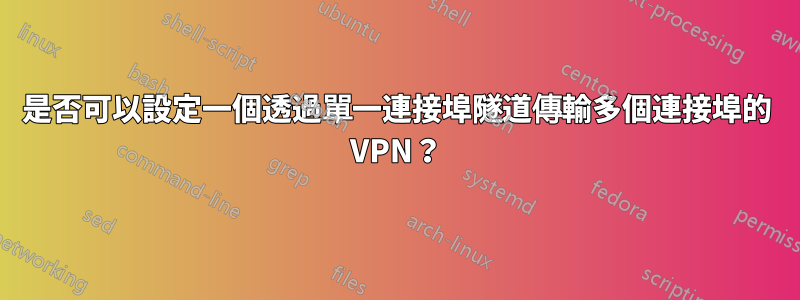 是否可以設定一個透過單一連接埠隧道傳輸多個連接埠的 VPN？