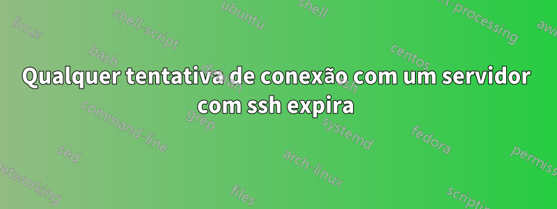 Qualquer tentativa de conexão com um servidor com ssh expira