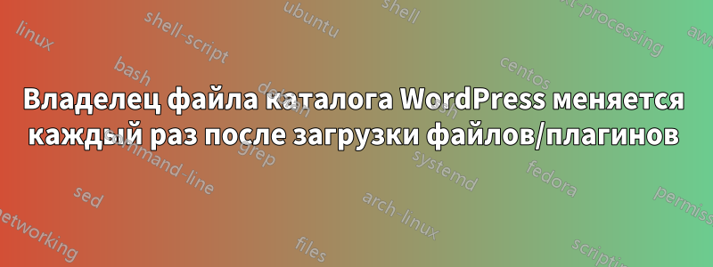 Владелец файла каталога WordPress меняется каждый раз после загрузки файлов/плагинов