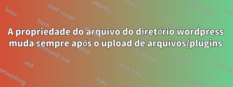 A propriedade do arquivo do diretório wordpress muda sempre após o upload de arquivos/plugins