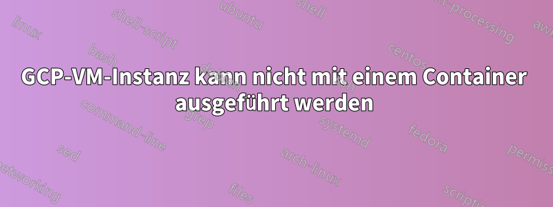 GCP-VM-Instanz kann nicht mit einem Container ausgeführt werden