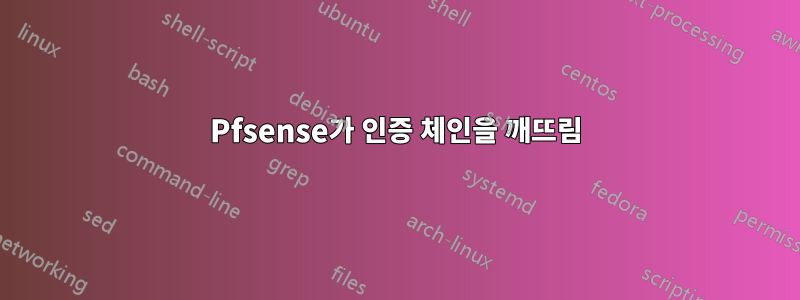 Pfsense가 인증 체인을 깨뜨림