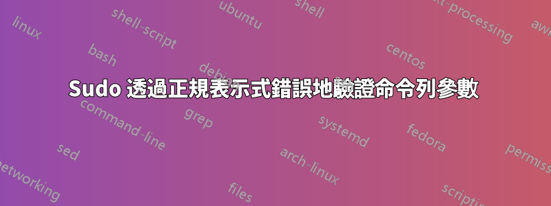 Sudo 透過正規表示式錯誤地驗證命令列參數