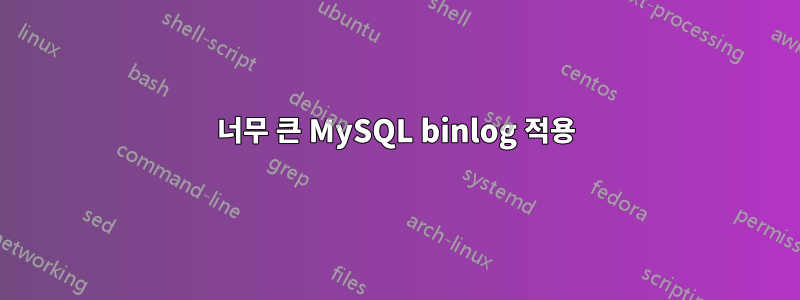 너무 큰 MySQL binlog 적용