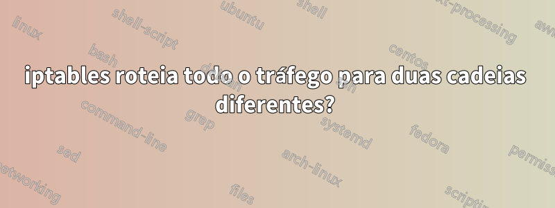 iptables roteia todo o tráfego para duas cadeias diferentes?