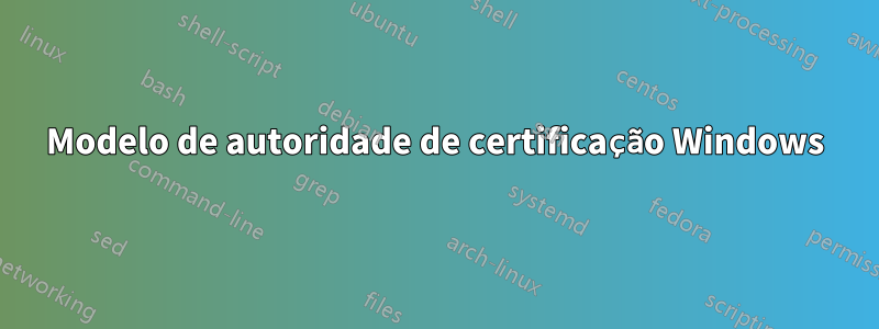 Modelo de autoridade de certificação Windows