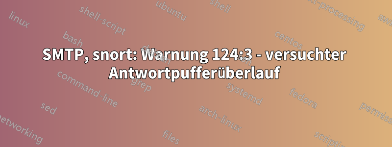 SMTP, snort: Warnung 124:3 - versuchter Antwortpufferüberlauf