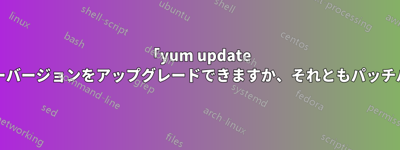 「yum update --security」はメジャーバージョンをアップグレードできますか、それともパッチバージョンのみですか?