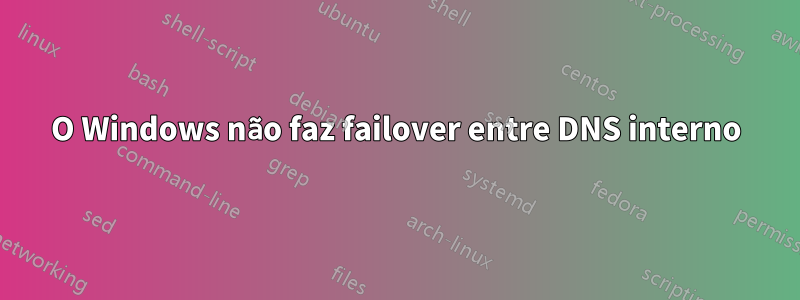 O Windows não faz failover entre DNS interno