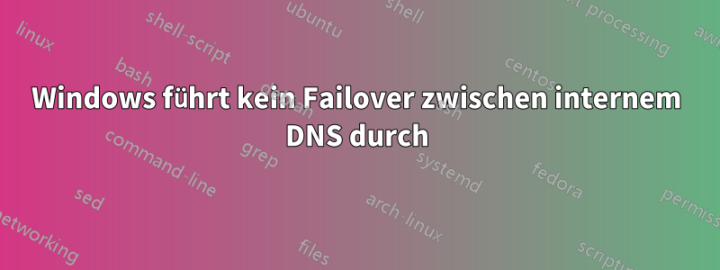 Windows führt kein Failover zwischen internem DNS durch