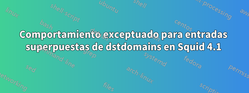 Comportamiento exceptuado para entradas superpuestas de dstdomains en Squid 4.1