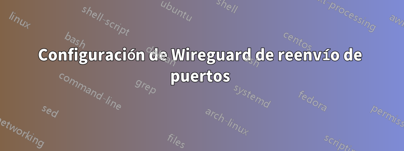 Configuración de Wireguard de reenvío de puertos