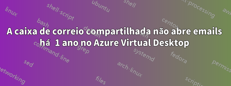 A caixa de correio compartilhada não abre emails há 1 ano no Azure Virtual Desktop