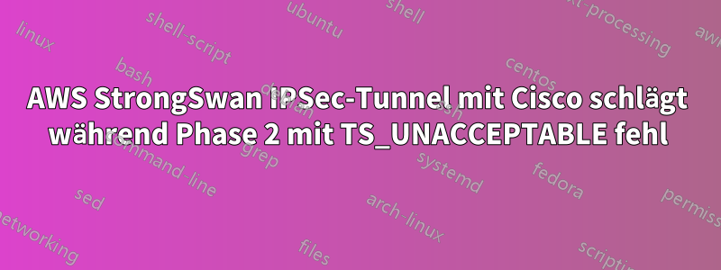 AWS StrongSwan IPSec-Tunnel mit Cisco schlägt während Phase 2 mit TS_UNACCEPTABLE fehl