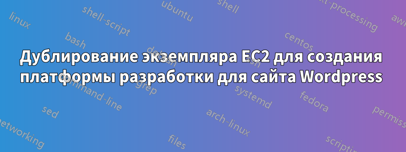 Дублирование экземпляра EC2 для создания платформы разработки для сайта Wordpress