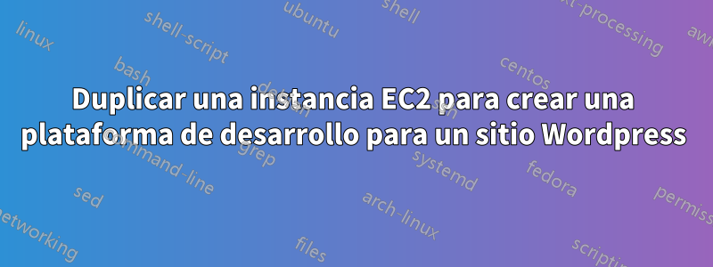 Duplicar una instancia EC2 para crear una plataforma de desarrollo para un sitio Wordpress