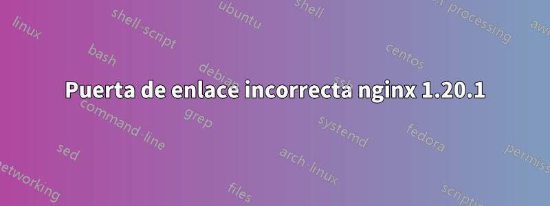 502 Puerta de enlace incorrecta nginx 1.20.1