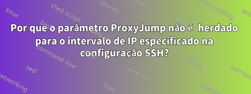 Por que o parâmetro ProxyJump não é herdado para o intervalo de IP especificado na configuração SSH?