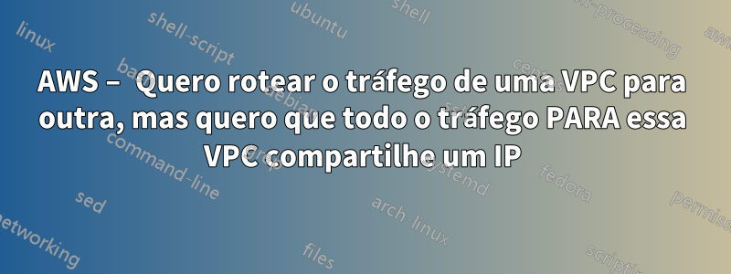 AWS – Quero rotear o tráfego de uma VPC para outra, mas quero que todo o tráfego PARA essa VPC compartilhe um IP