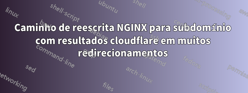 Caminho de reescrita NGINX para subdomínio com resultados cloudflare em muitos redirecionamentos