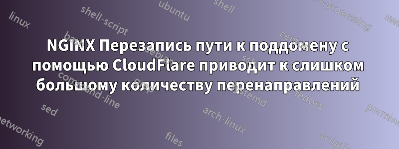 NGINX Перезапись пути к поддомену с помощью CloudFlare приводит к слишком большому количеству перенаправлений