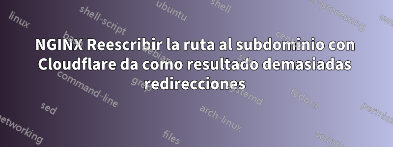 NGINX Reescribir la ruta al subdominio con Cloudflare da como resultado demasiadas redirecciones