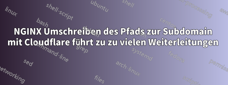 NGINX Umschreiben des Pfads zur Subdomain mit Cloudflare führt zu zu vielen Weiterleitungen