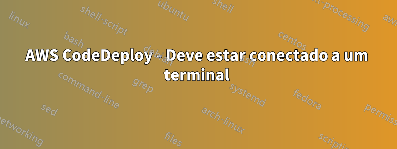 AWS CodeDeploy - Deve estar conectado a um terminal