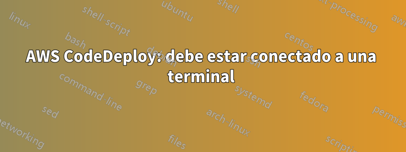 AWS CodeDeploy: debe estar conectado a una terminal