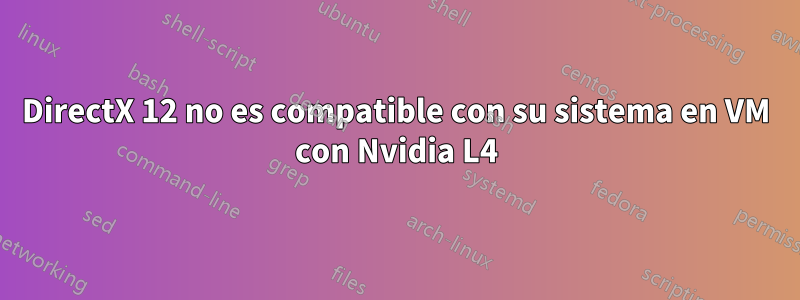 DirectX 12 no es compatible con su sistema en VM con Nvidia L4