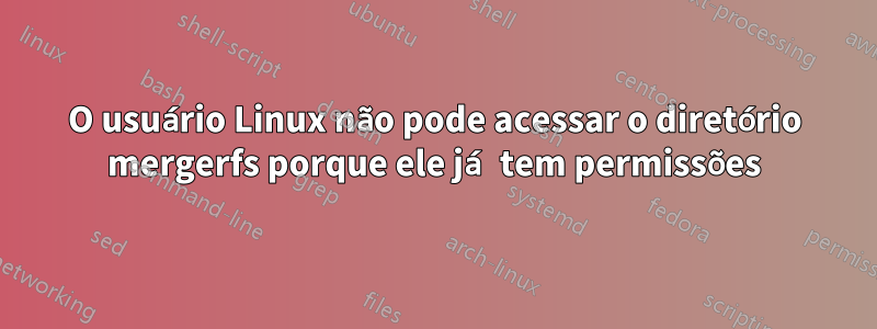 O usuário Linux não pode acessar o diretório mergerfs porque ele já tem permissões