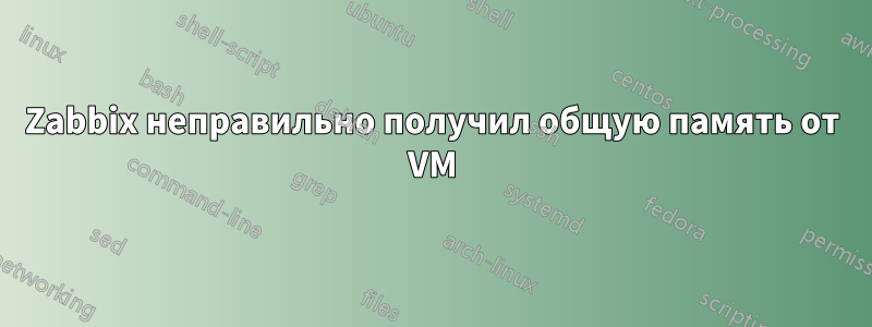 Zabbix неправильно получил общую память от VM