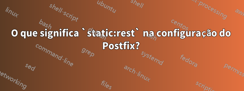 O que significa `static:rest` na configuração do Postfix?