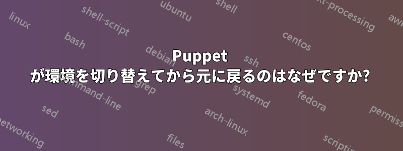 Puppet が環境を切り替えてから元に戻るのはなぜですか?