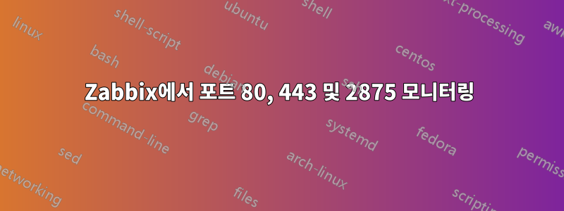 Zabbix에서 포트 80, 443 및 2875 모니터링