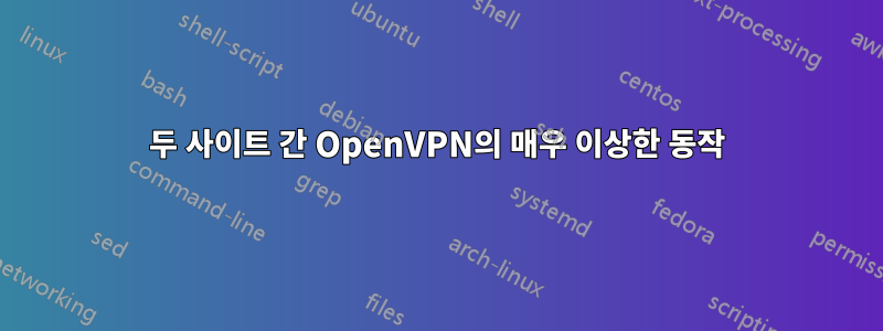 두 사이트 간 OpenVPN의 매우 이상한 동작