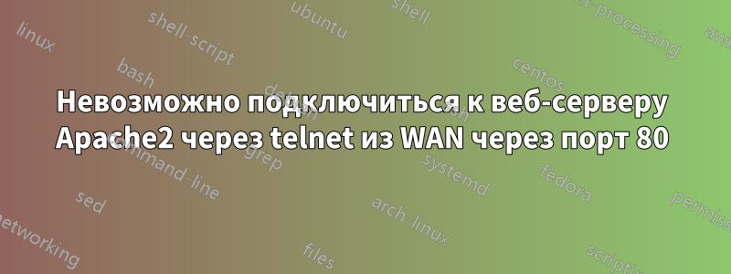 Невозможно подключиться к веб-серверу Apache2 через telnet из WAN через порт 80