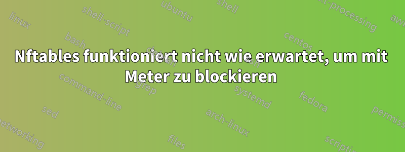 Nftables funktioniert nicht wie erwartet, um mit Meter zu blockieren