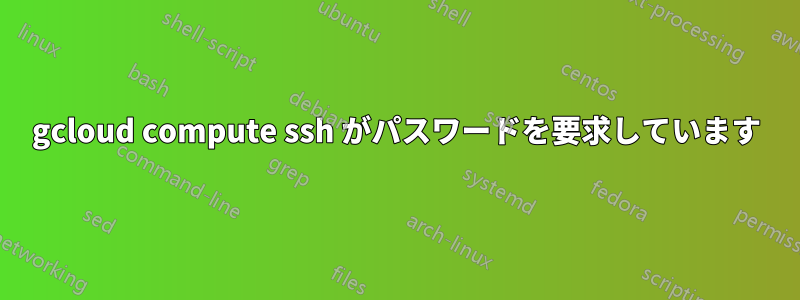 gcloud compute ssh がパスワードを要求しています