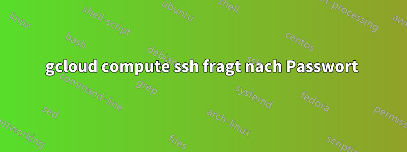 gcloud compute ssh fragt nach Passwort