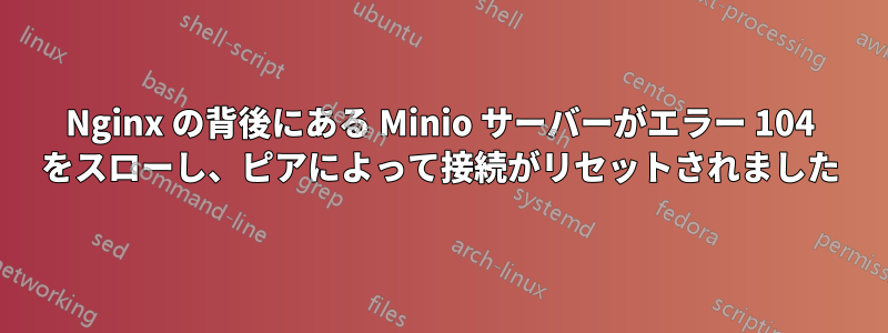 Nginx の背後にある Minio サーバーがエラー 104 をスローし、ピアによって接続がリセットされました