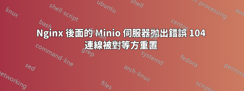 Nginx 後面的 Minio 伺服器拋出錯誤 104 連線被對等方重置