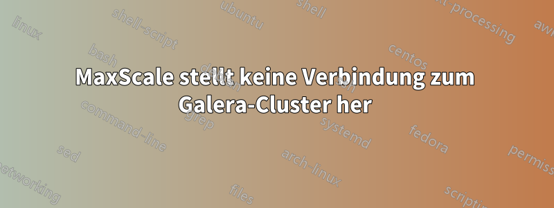 MaxScale stellt keine Verbindung zum Galera-Cluster her