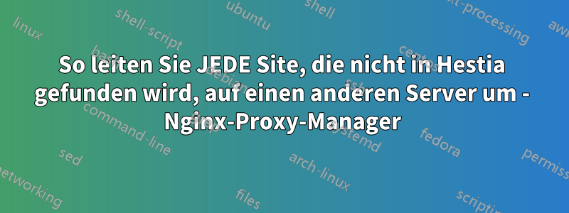 So leiten Sie JEDE Site, die nicht in Hestia gefunden wird, auf einen anderen Server um - Nginx-Proxy-Manager