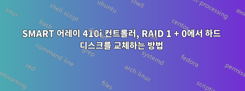 SMART 어레이 410i 컨트롤러, RAID 1 + 0에서 하드 디스크를 교체하는 방법