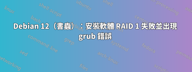 Debian 12（書蟲）：安裝軟體 RAID 1 失敗並出現 grub 錯誤