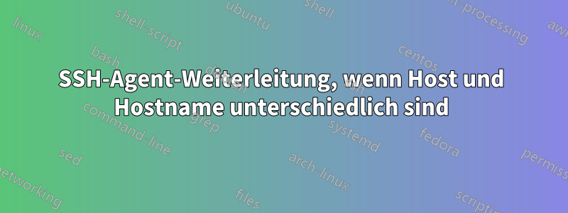 SSH-Agent-Weiterleitung, wenn Host und Hostname unterschiedlich sind